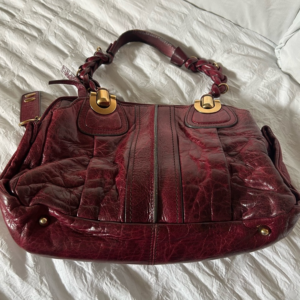 Vintage Chloe Burgundy Heloise Shoulder Bag